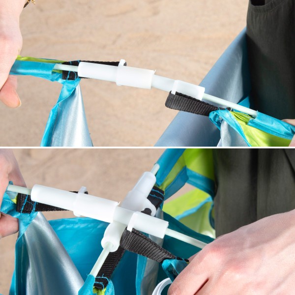 Tenda corta-vento de praia verde e azul com UV50 Aktive | Distria