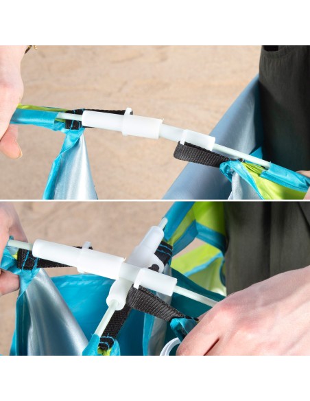 Tenda corta-vento de praia verde e azul com UV50 Aktive | Distria