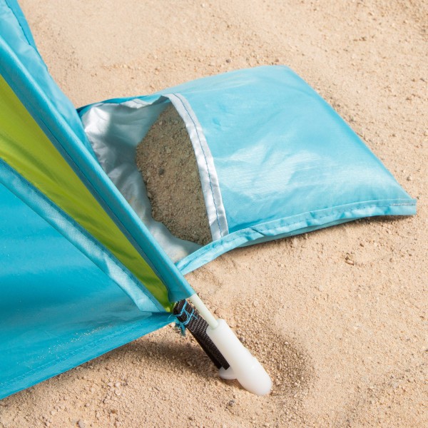 Tenda corta-vento de praia verde e azul com UV50 Aktive | Distria