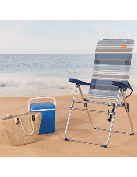 Cadeira de praia alta dobrável com múltiplas posições | Distria