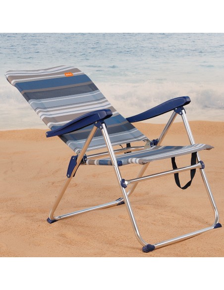 Cadeira de praia alta dobrável com múltiplas posições | Distria