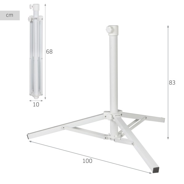 Base metálica rebatível para guarda-sol Ø25-32 mm | Aktive
