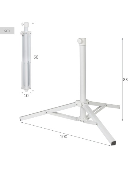 Base metálica rebatível para guarda-sol Ø25-32 mm | Aktive