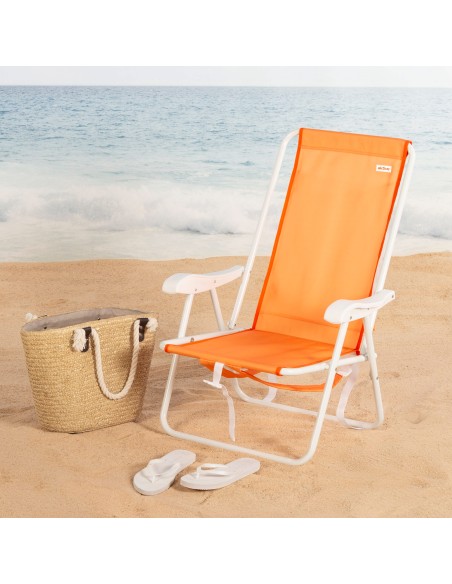 Cadeira de praia dobrável com encosto alto e mochila Aktive | Distria