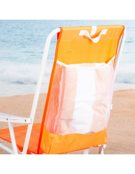 Cadeira de praia dobrável com encosto alto e mochila Aktive | Distria
