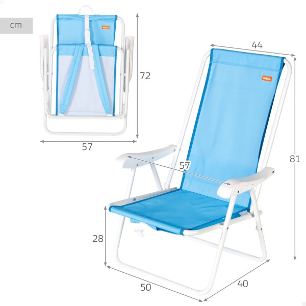Mochila dobrável azul para praia 44x40x81 cm Aktive | Distria