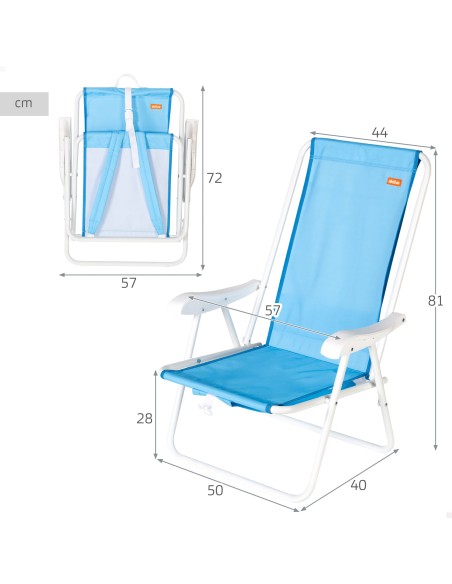 Mochila dobrável azul para praia 44x40x81 cm Aktive | Distria