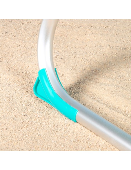 Espreguiçadeira de praia turquesa guarda-sol 186x49x30 cm | Distria