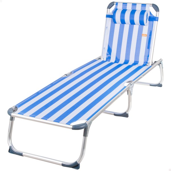Espreguiçadeira náutica de praia, 5 posições, 186x49x30 cm | Distria