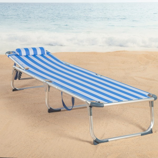 Espreguiçadeira náutica de praia, 5 posições, 186x49x30 cm | Distria