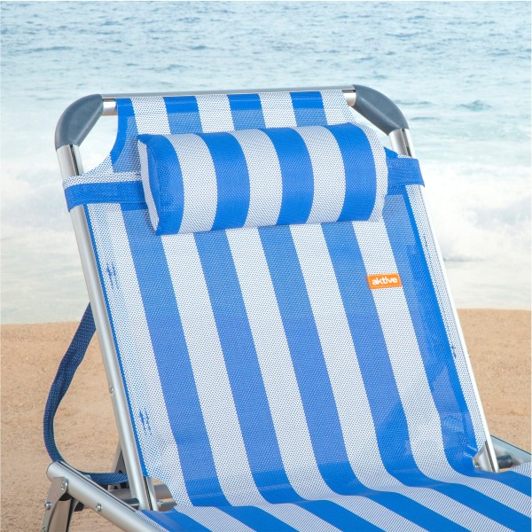 Espreguiçadeira náutica de praia, 5 posições, 186x49x30 cm | Distria