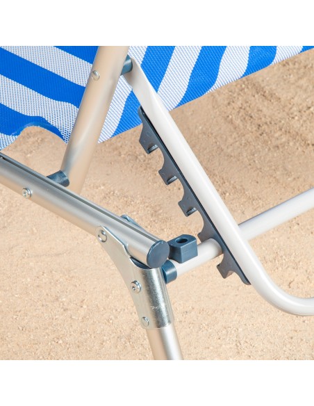 Espreguiçadeira náutica de praia, 5 posições, 186x49x30 cm | Distria