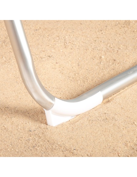 Espreguiçadeira de praia bege com guarda-sol 186x49x30 cm | Distria