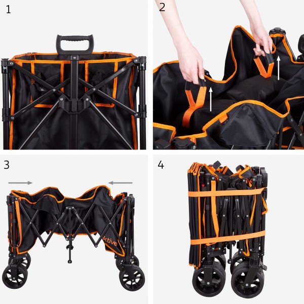Trolley de praia preto XXL Aktive 4 rodas | Distria