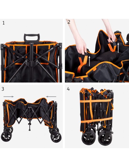 Trolley de praia preto XXL Aktive 4 rodas | Distria