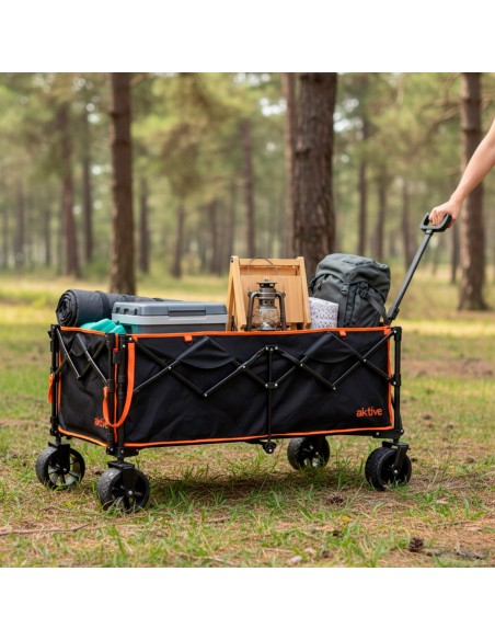 Trolley de praia preto XXL Aktive 4 rodas | Distria