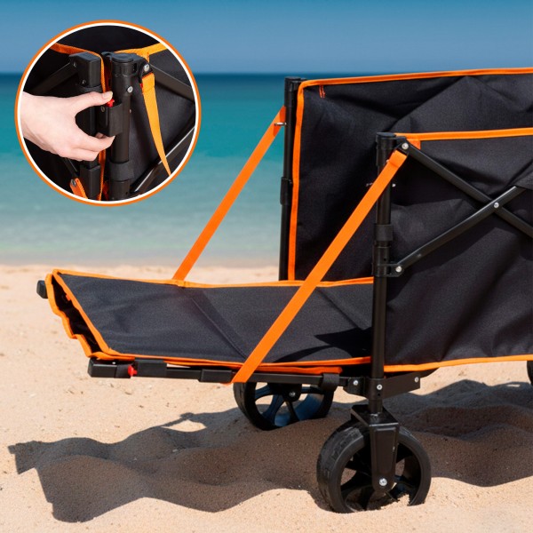 Trolley de praia preto XXL Aktive 4 rodas | Distria