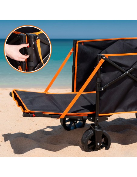 Trolley de praia preto XXL Aktive 4 rodas | Distria