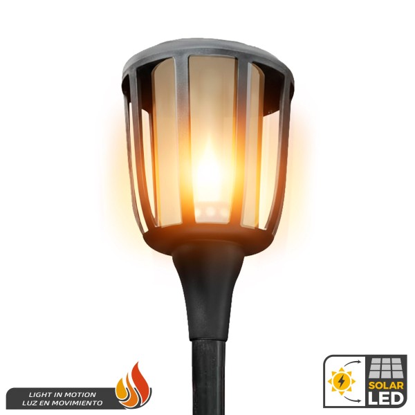 Sinalizador solar LED, luz quente, detecção de movimento | Distria