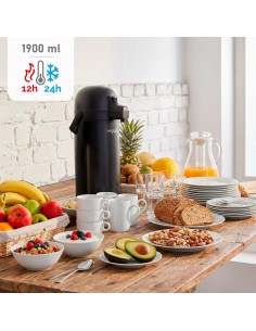 Garrafa térmica aço inoxidável de 1,9L preta Thermos | Distria 2