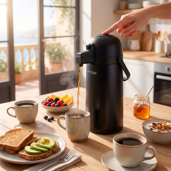 Garrafa térmica aço inoxidável de 1,9L preta Thermos | Distria