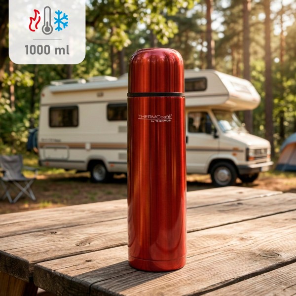 Garrafa térmica aço inoxidável Thermos vermelha 1L | Distria