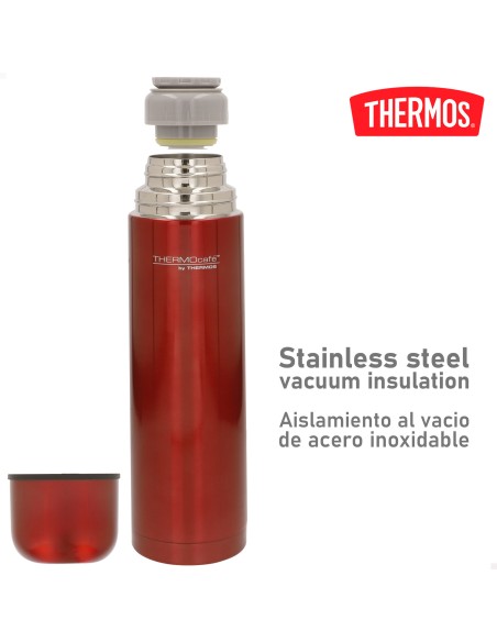 Garrafa térmica aço inoxidável Thermos vermelha 1L | Distria