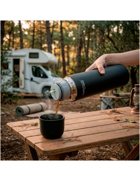 Garrafa térmica de aço inoxidável 1L preta Thermos | Distria