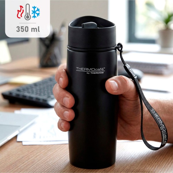 Garrafa térmica de 350 ml em aço inoxidável preto Thermos | Distria