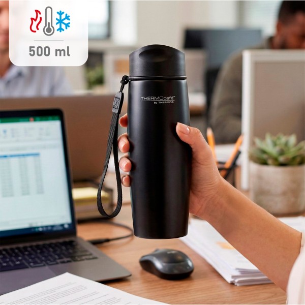 Garrafa térmica de 500 ml em aço inoxidável preto Thermos | Distria
