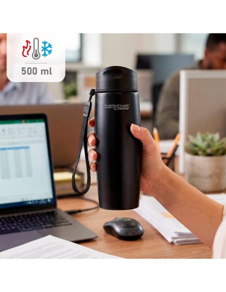 Garrafa térmica de 500 ml em aço inoxidável preto Thermos | Distria