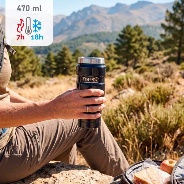 Garrafa térmica de aço inoxidável 470 ml azul Thermos | Distria