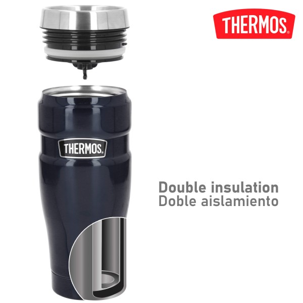 Garrafa térmica de aço inoxidável 470 ml azul Thermos | Distria