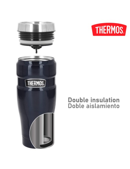Garrafa térmica de aço inoxidável 470 ml azul Thermos | Distria