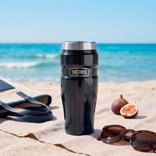 Garrafa térmica de aço inoxidável 470 ml azul Thermos | Distria