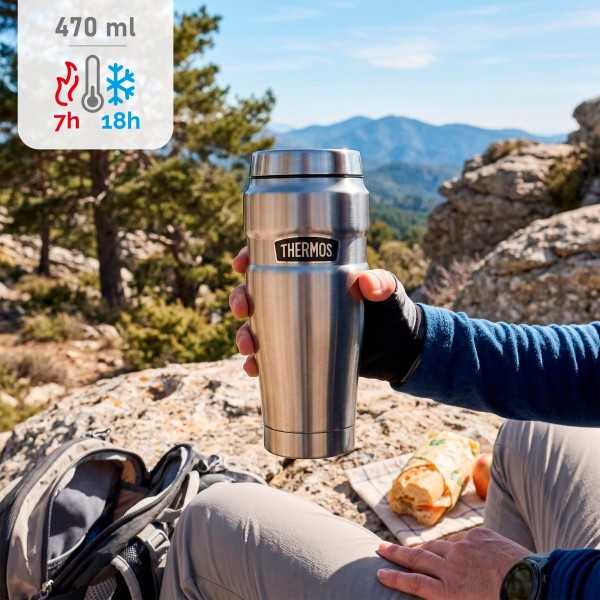 Copo de aço inoxidável Thermos 470 ml prata Thermos | Distria