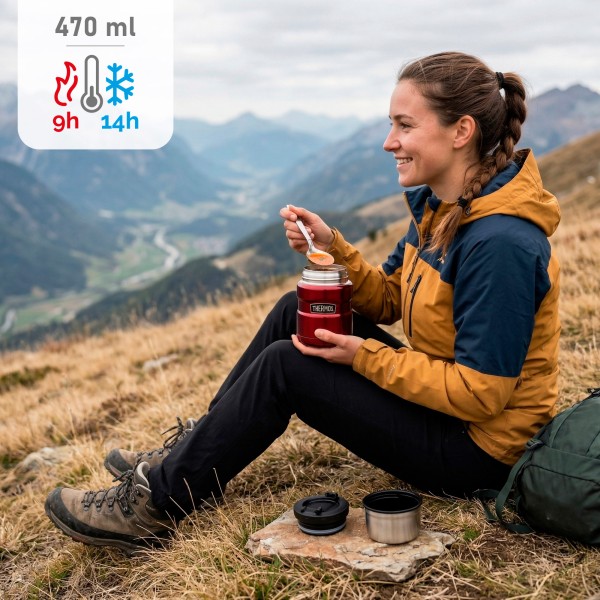 Térmo para comida em aço inoxidável 470 ml vermelho | Distria