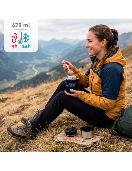 Térmo para comida em aço inoxidável 470 ml azul | Distria