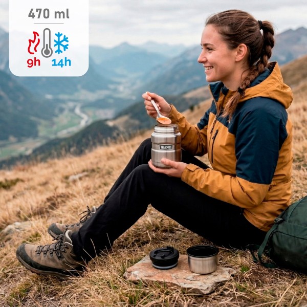 Térmo para comida em aço inoxidável 470 ml prata | Distria