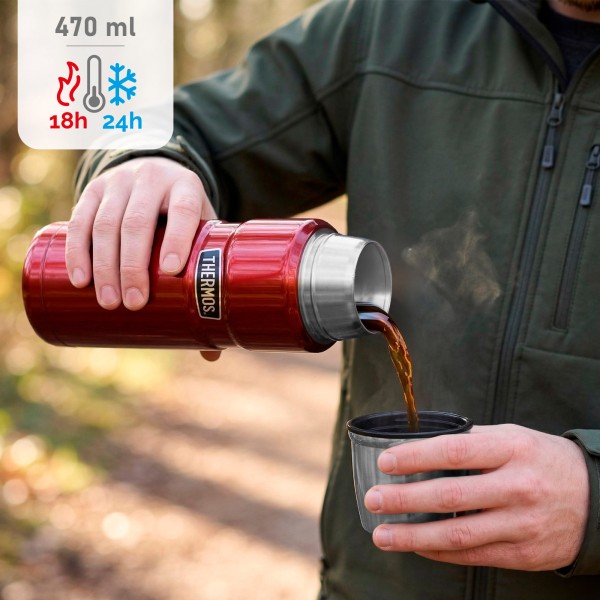Garrafa térmica aço inoxidável de 470 ml vermelho Thermos | Distria