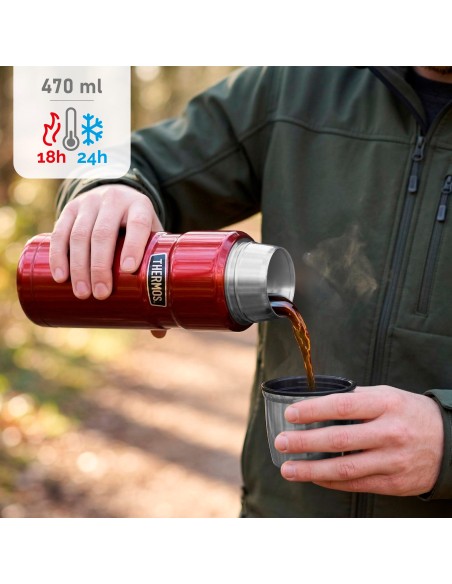 Garrafa térmica aço inoxidável de 470 ml vermelho Thermos | Distria