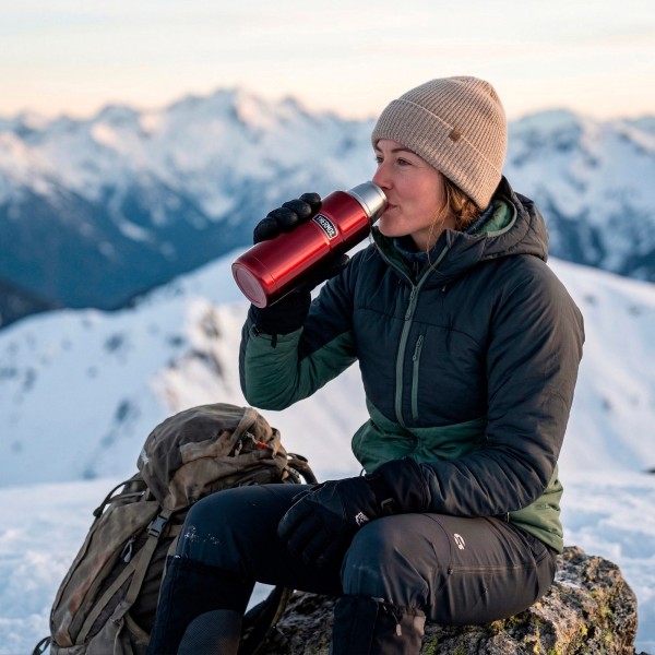 Garrafa térmica aço inoxidável de 470 ml vermelho Thermos | Distria