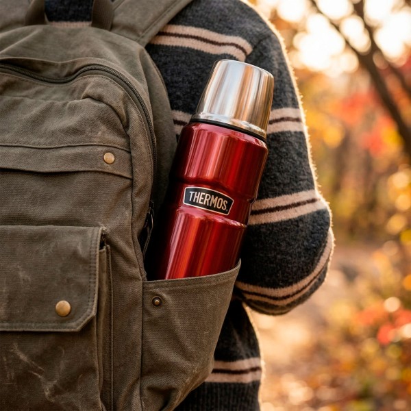Garrafa térmica aço inoxidável de 470 ml vermelho Thermos | Distria