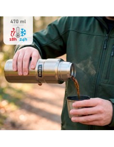 Garrafa térmica de aço inoxidável prateada de 470 ml Thermos | Distria 2