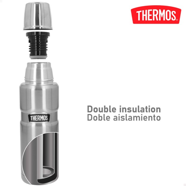 Garrafa térmica de aço inoxidável prateada de 470 ml Thermos | Distria