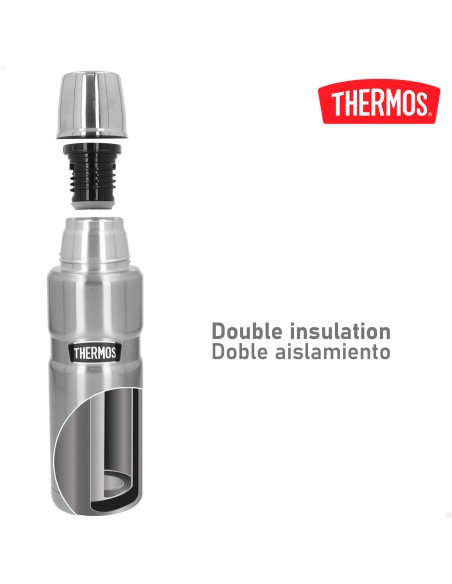 Garrafa térmica de aço inoxidável prateada de 470 ml Thermos | Distria