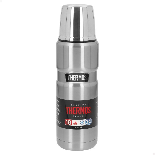 Garrafa térmica de aço inoxidável prateada de 470 ml Thermos | Distria