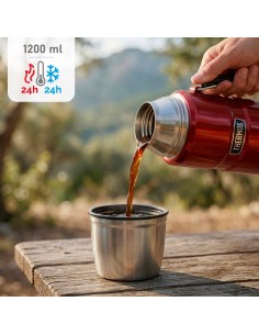 Garrafa de aço inoxidável 1,2L vermelha Thermos | Distria 2