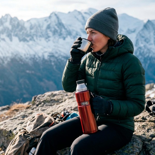 Garrafa de aço inoxidável 1,2L vermelha Thermos | Distria