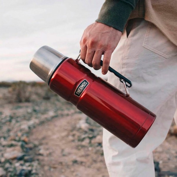 Garrafa de aço inoxidável 1,2L vermelha Thermos | Distria